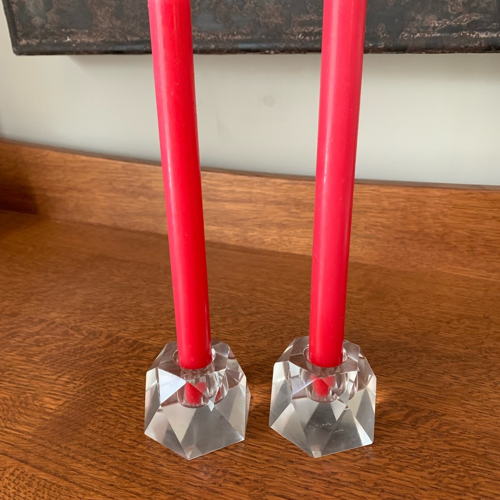 PICK  ANY 3 ITEMS FOR $10 - LYSESTAKE GLASS CANDLE HOLDERS AND TAPERS
